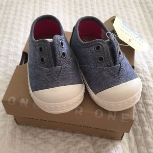 Toms-Zuma Blue Multi Speckle Chambray  Tiny Sz 3